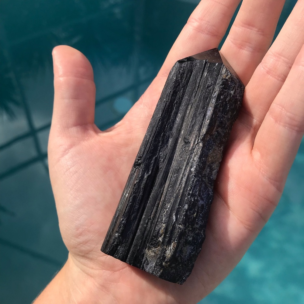 4” Black Tourmaline Crystal Point